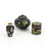 3 verschiedene Cloisonné-Teile.