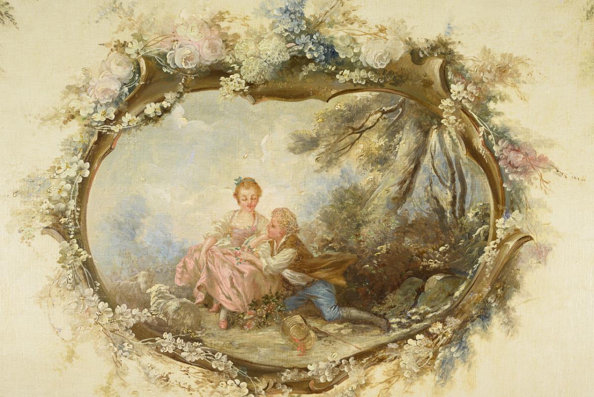 BOUCHER, Francois - Kopie nach. Großes Wandgemälde mit der Allegorie des Herbstes. - Image 2 of 4