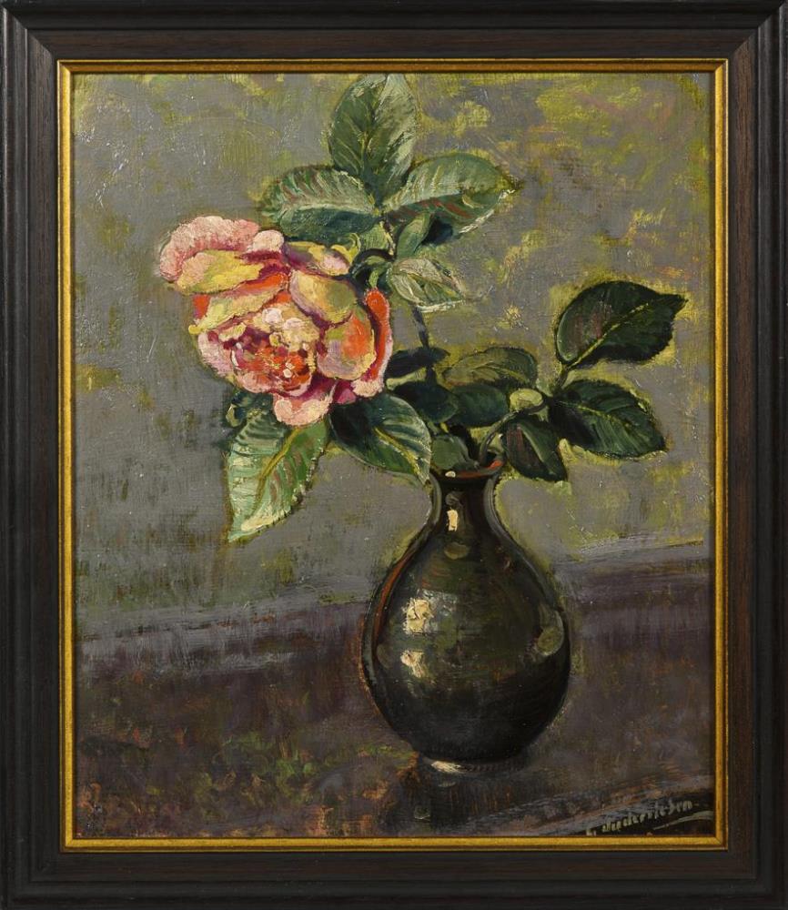 JUDERSLEBEN, Georg (1898 Stadtsulza - 1962 Erfurt). Stillleben mit Rose. - Image 2 of 4