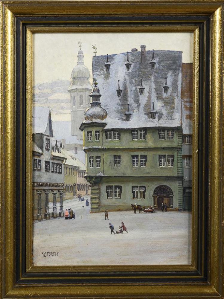 ORSEP, Walter (1862 Wittenberg - 1944 Erfurt). Arnstadt Marktplatz mit Güldener Greif und Oberkirche - Image 3 of 4