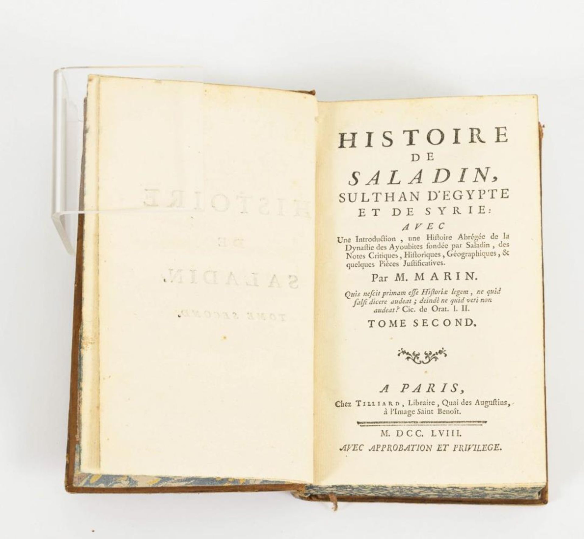 MARIN, M. "Histoire de Saladin, Sulthan d'Egypte et de Syrie" 2 Bände. - Image 5 of 5