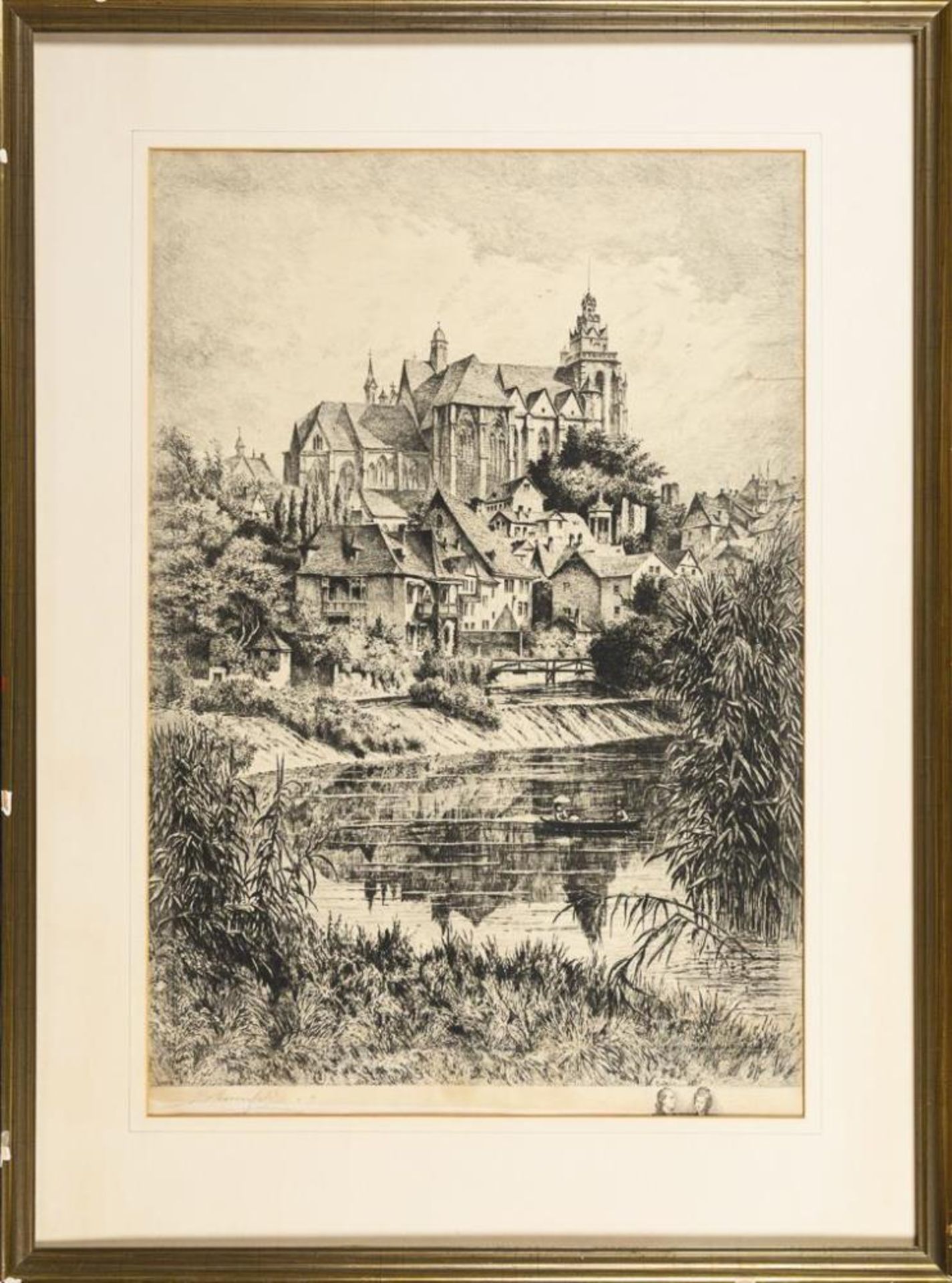 MANNFELD, Bernhard Karl Julius (1848 Dresden - 1925 Frankfurt/Main). Ansicht der Stadt Wetzlar. - Bild 2 aus 2