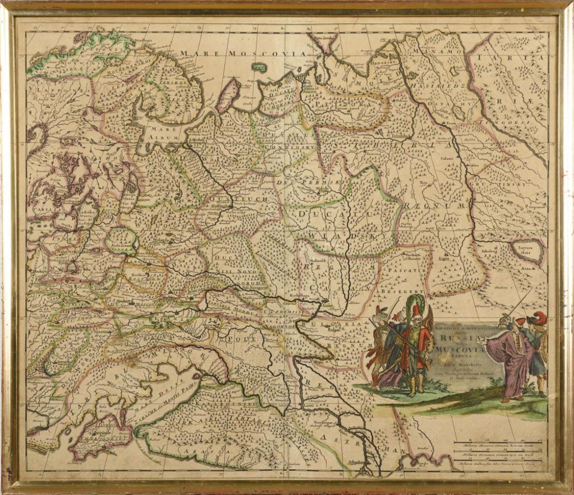 ANCKERTS, Justus (1635 Amsterdam - 1701 Amsterdam). Landkarte von west- und zentralrussischen Gebiet