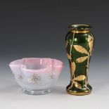 Jugendstil-Vase und -Schale. Harrach.