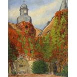 HOFFMANN-FALLERSLEBEN, Franz (1855 Weimar - 1927 Berlin). Schlosshof im Herbst.