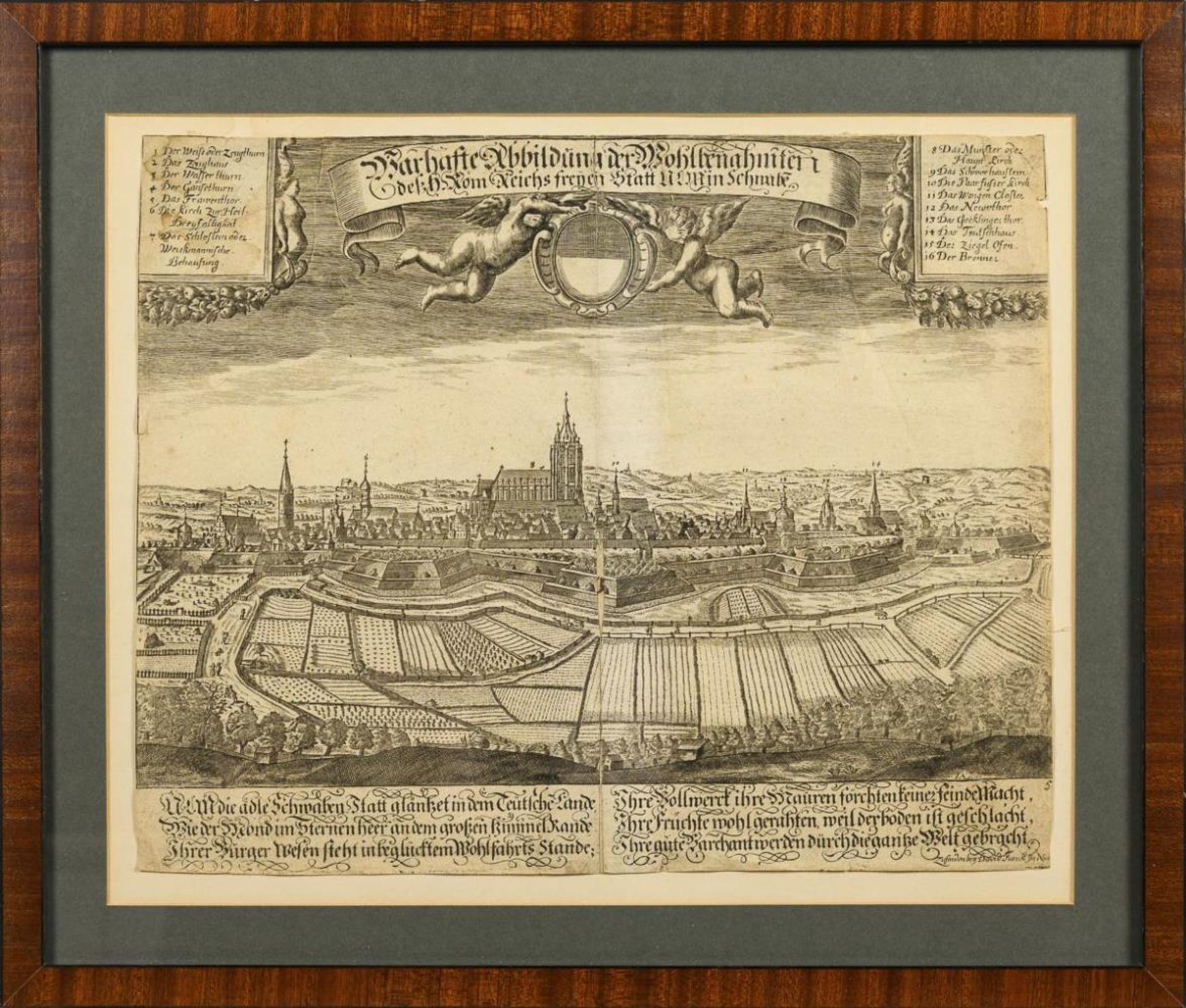 AZELT, Johann (1654 Nürnberg - 1692 ). Ansicht der Stadt Ulm. - Bild 2 aus 2