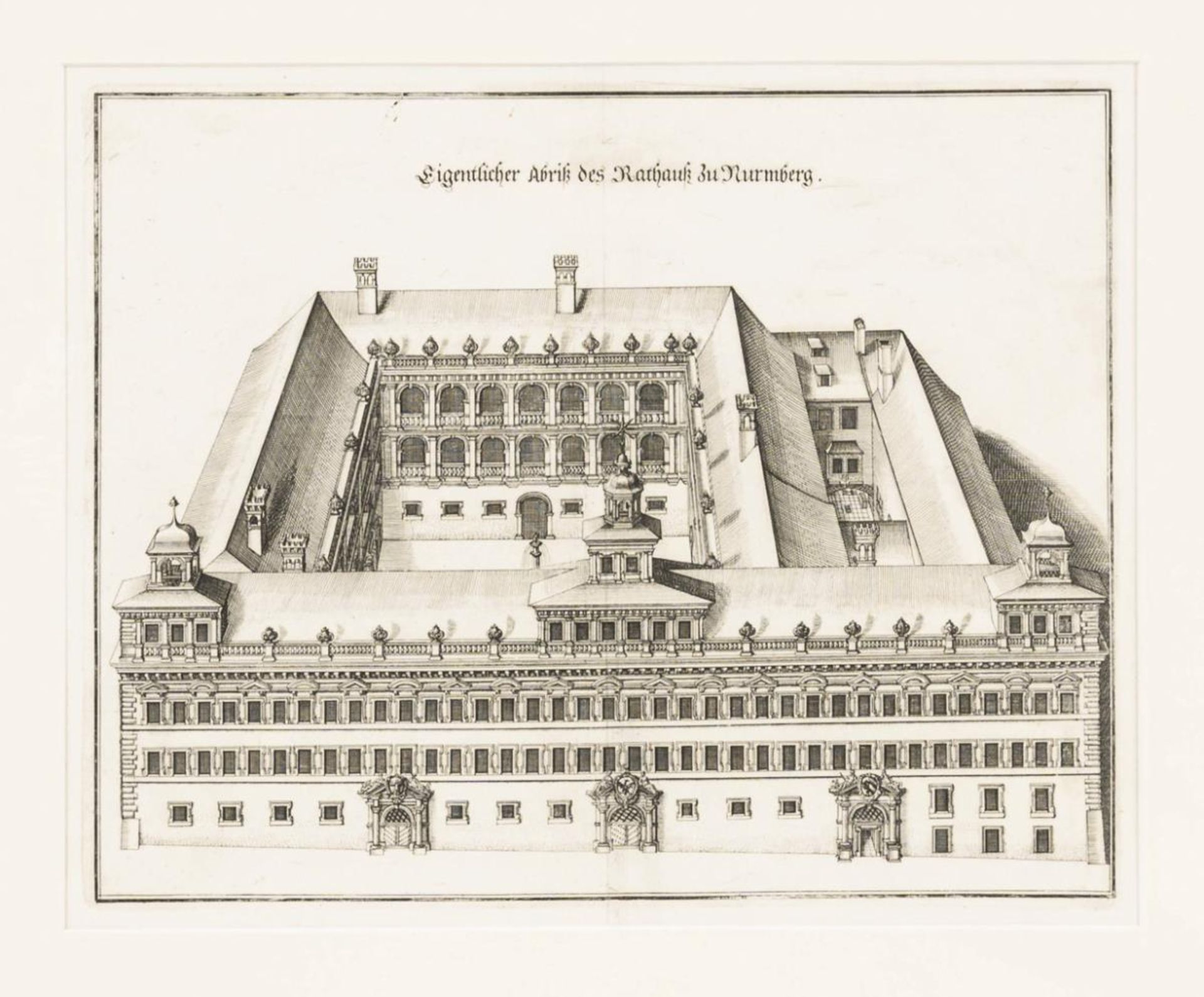 MERIAN, Caspar (1627 Schwalbach - 1686 Schloss Waltha). Ansicht des Rathauses zu Nürnberg.