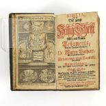 "Biblia, Das ist: Die ganze Heilige Schrift" 1742, Ledereinband mit Prägung 1801.