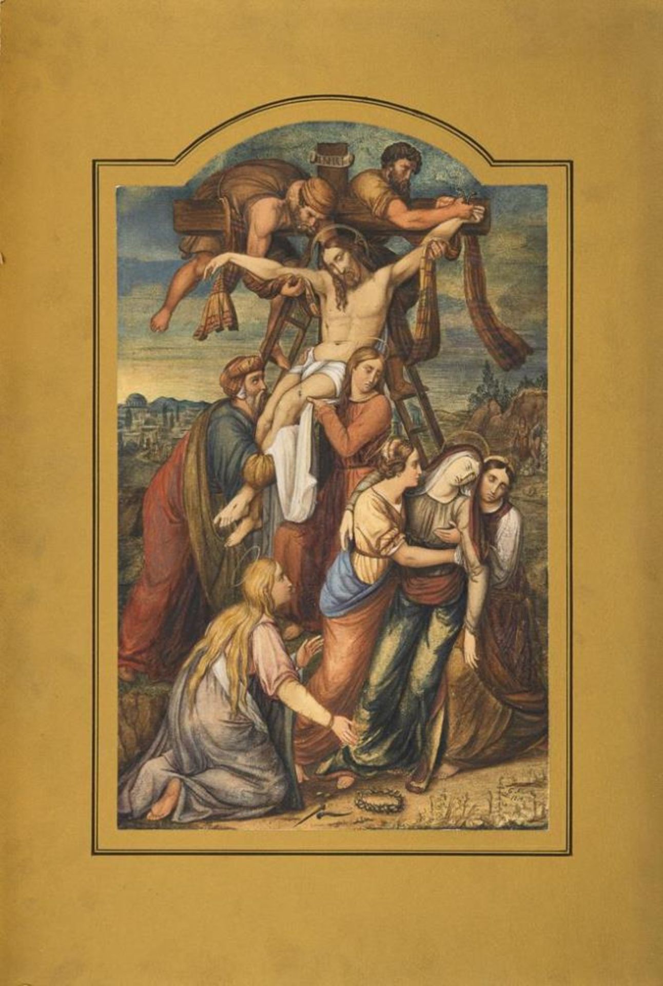SCHULTZ, G.. Darstellung der Kreuzabnahme Jesu.