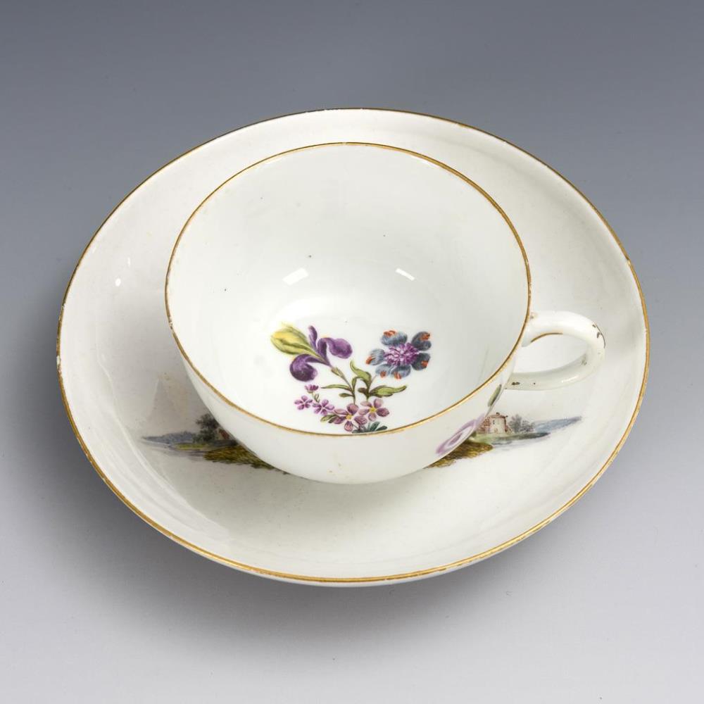 Tasse mit Bauernmotiv. Meissen. - Image 3 of 4