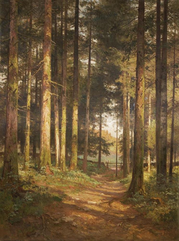 BOGDANOW-BELSKI, Nikolai zugeschrieben (1868 Shitiki - 1945 Berlin). Waldlandschaft.