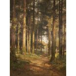 BOGDANOW-BELSKI, Nikolai zugeschrieben (1868 Shitiki - 1945 Berlin). Waldlandschaft.