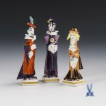 3 Miniaturfiguren zu Goethes "Faust". Meissen.