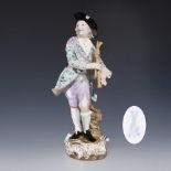 Große Musiker-Figur: Dudelsackspieler. Meissen.