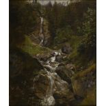 CHRISTENSEN, Godfred (1845 Kopenhagen - 1928 ebd.). Wasserfall bei Mittenwald.