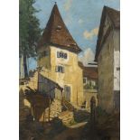 STAGURA, Albert (1866 Dresden - 1947 München). Sonnige Dorfgasse.