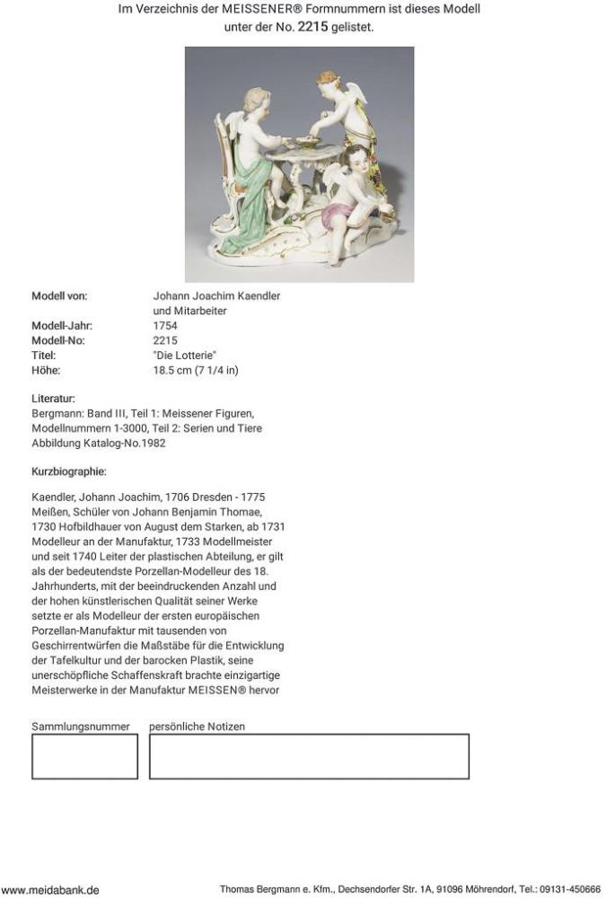 Barock-Amorettengruppe: Die Lotterie. Meissen. - Image 3 of 4