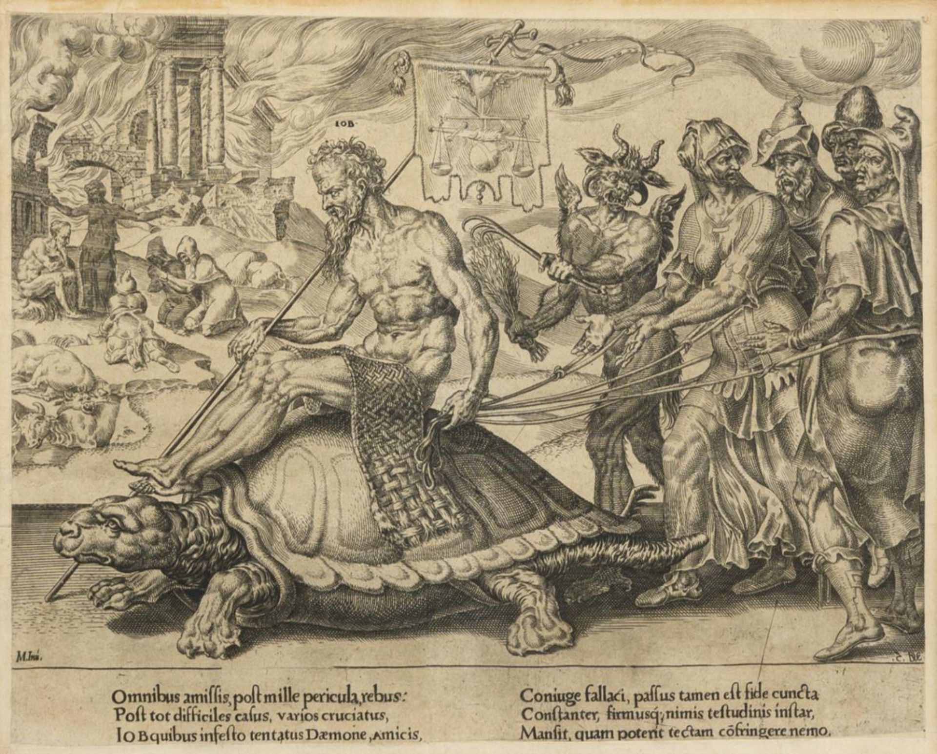 COORNHERT, Dirck Volckertszoon (1522 Amsterdam - 1590 Gouda). 3 Allegorien der Geduld. - Bild 3 aus 4