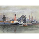 KLEY, Heinrich (1863 Karlsruhe - 1945 München). Im Hafen Stettin.