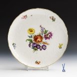 Tortenplatte mit Blumenmalerei. Meissen.