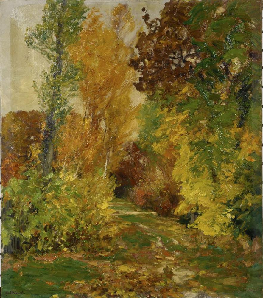 BRÄNDEL, Fritz (1869 Thonberg/Leipzig - 1945 Herrsching am Ammersee). Herbstliche Landschaft.