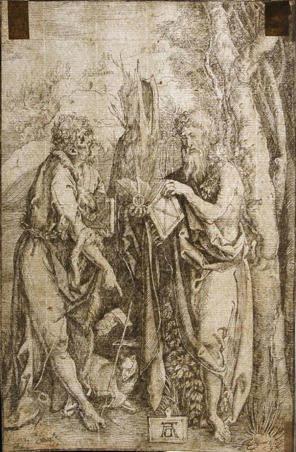 ÜRER, Albrecht Nachfolge (1471 Nürnberg - 1528 Nürnberg). Die Heiligen Johannes der Täufer und Onuph - Bild 2 aus 2