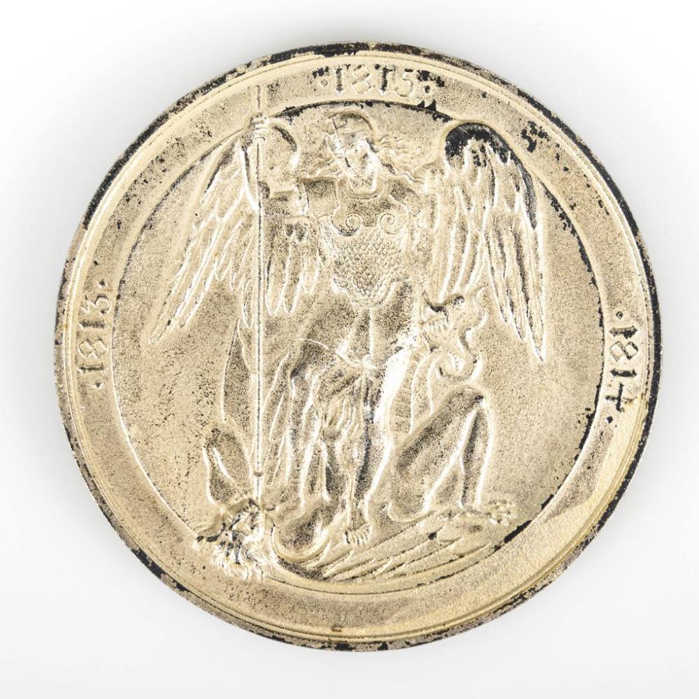 Versilberte Eisenguss-Medaille: Blücherehrung 1816. - Image 2 of 2