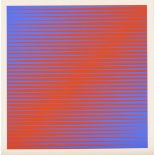 ALVIANI, Getulio (1939 Udine - 2018 Mailand). Op-Art-Komposition in Rot und Blau.