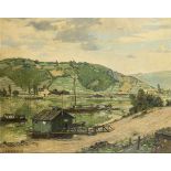 HARTUNG, Heinrich (1888 Düsseldorf - 1966 Koblenz). "Rheinlandschaft".