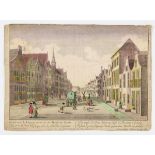 PROBST, Georg Balthasar. Ansicht der belebten Marktstraße der Stadt Gouda.