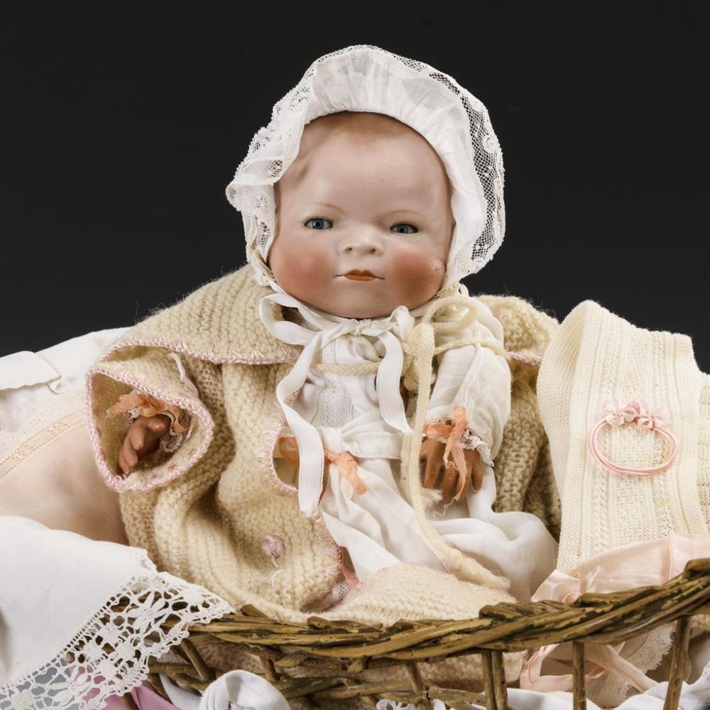 "By-Lo-Baby" in altem Puppenwagen. Geo. Borgfeldt & Co. - Image 7 of 8