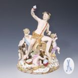 Bacchanal mit Weinfass. Meissen.