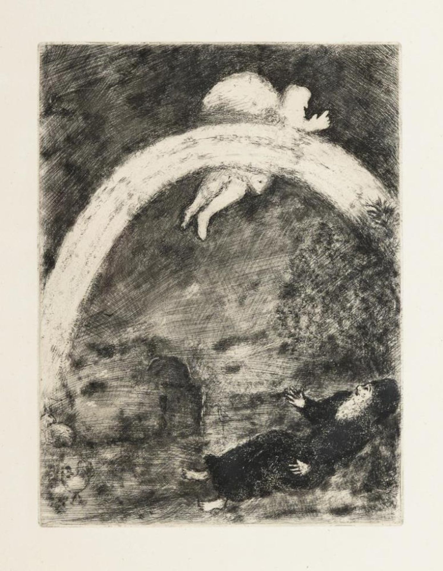 CHAGALL, Marc (1887 Ljosna - 1985 Saint-Paul-de-Vence). "Noah und der Regenbogen".