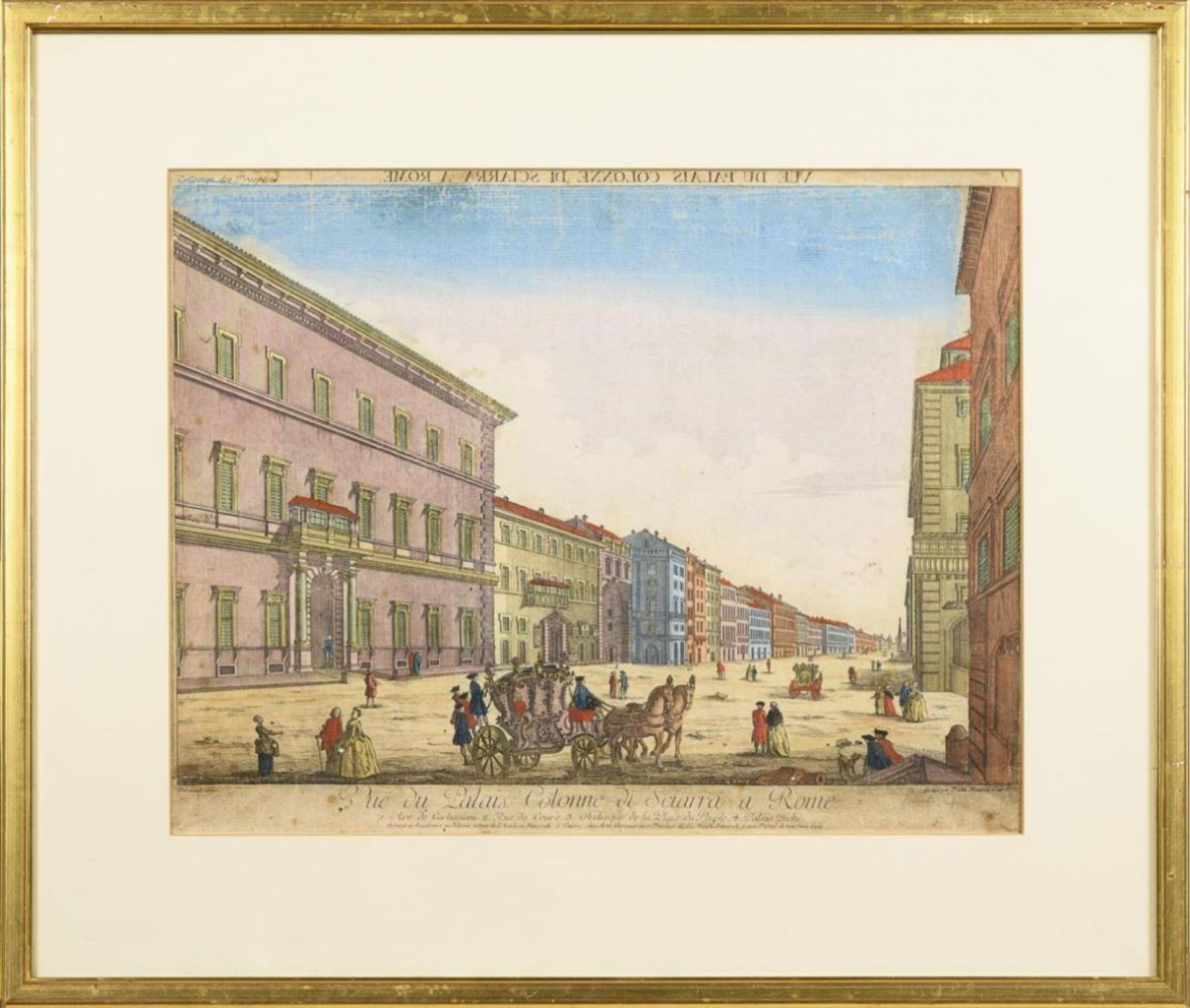 LEIZELT , Balthasar Friedrich. Guckkastenblatt "Vue du Palais Colonne di Sciarra a Rome". - Bild 2 aus 2