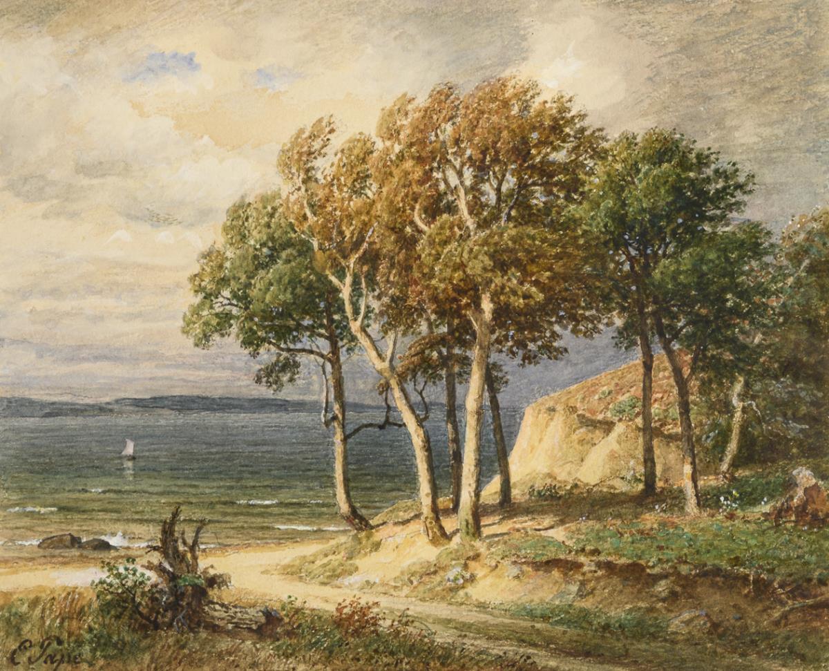 PAPE, Eduard (1817 Berlin - 1905 ebd.). Südliche Küstenlandschaft.