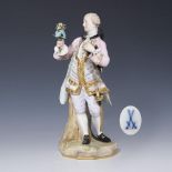 Kavalier mit Rose. Meissen.