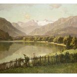 GÖHLER, Hermann (1874 Neustadt/Haardt - 1959 Karlsruhe). "Altausseersee mit Dachstein".