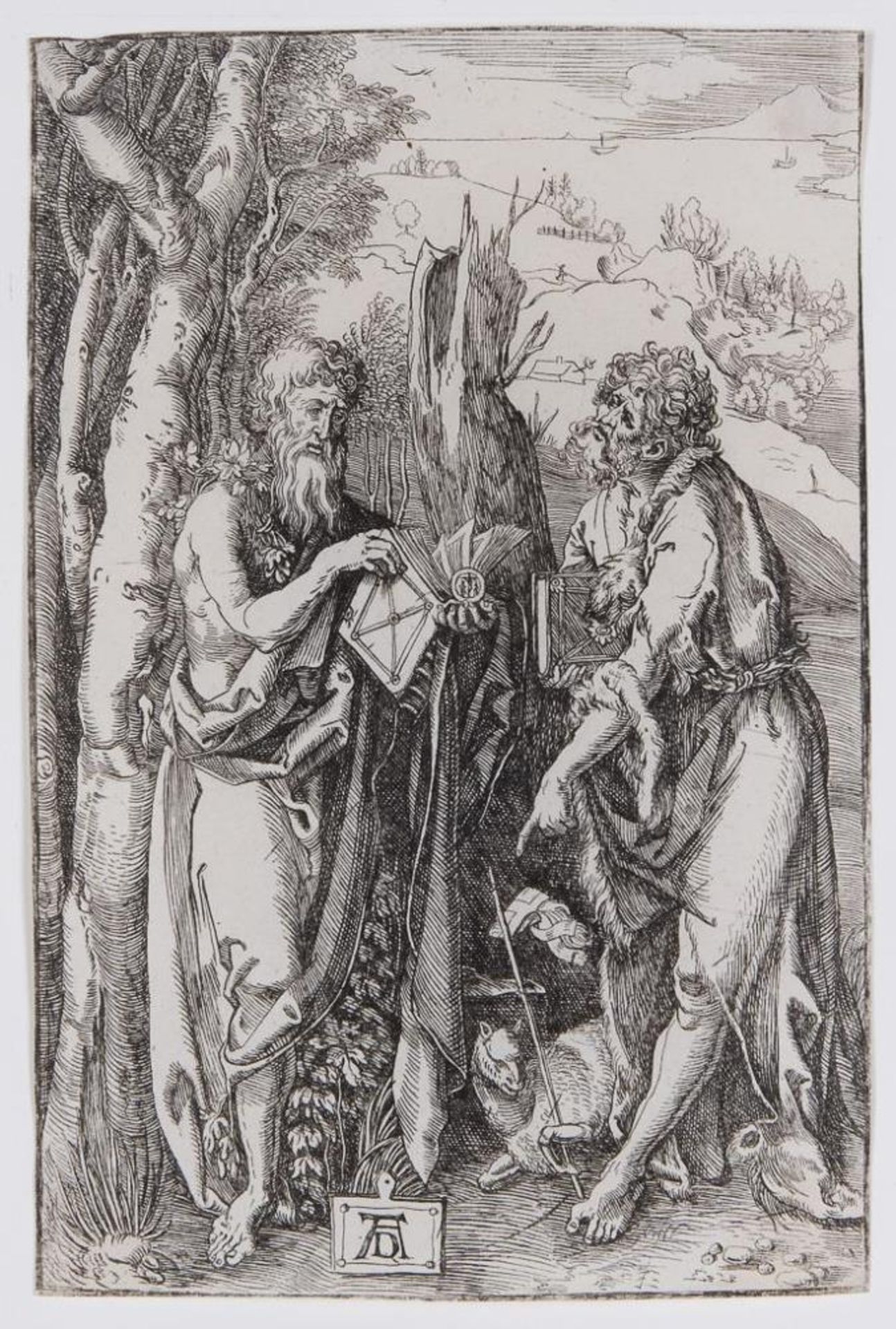 ÜRER, Albrecht Nachfolge (1471 Nürnberg - 1528 Nürnberg). Die Heiligen Johannes der Täufer und Onuph