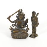 Manjushri und Bronzefigürchen.