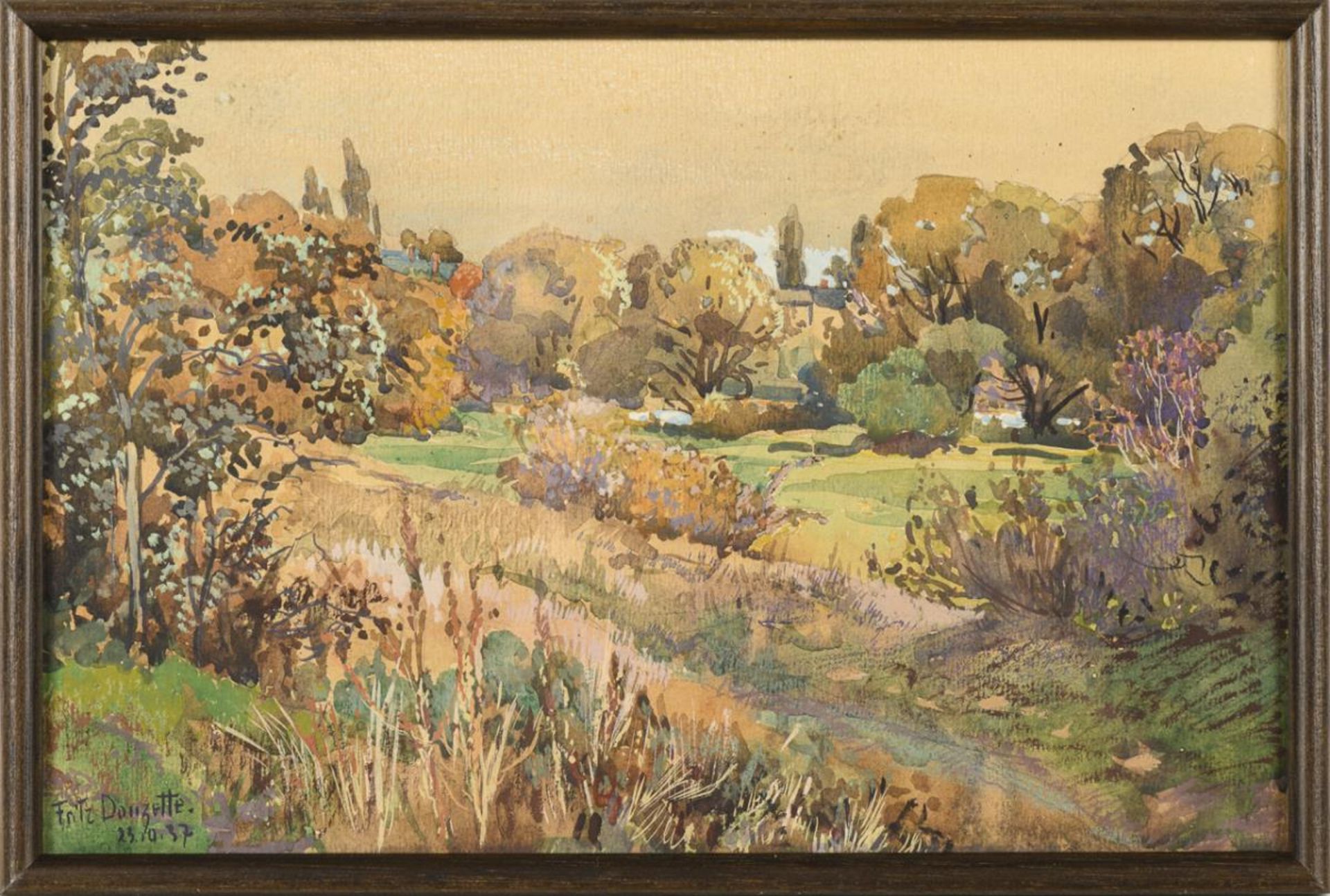 DOUZETTE, Fritz (1878 Berlin - 1955). Kleine Herbstlandschaft. - Bild 2 aus 3