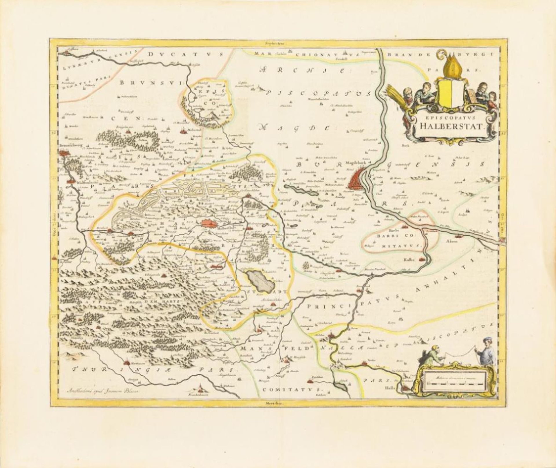 BLAEU, Willem Janszoon (1571 Alkmaar - 1638 Amsterdam). Landkarte des Hochstifts Halberstadt.