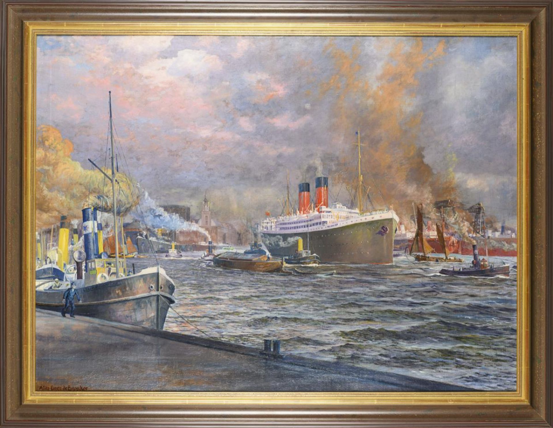 BRUYCKER-ALLDA, Eugen de (1901 Hamburg - 1981 Schneverdingen). "Abend nach dem Regen". - Image 3 of 5