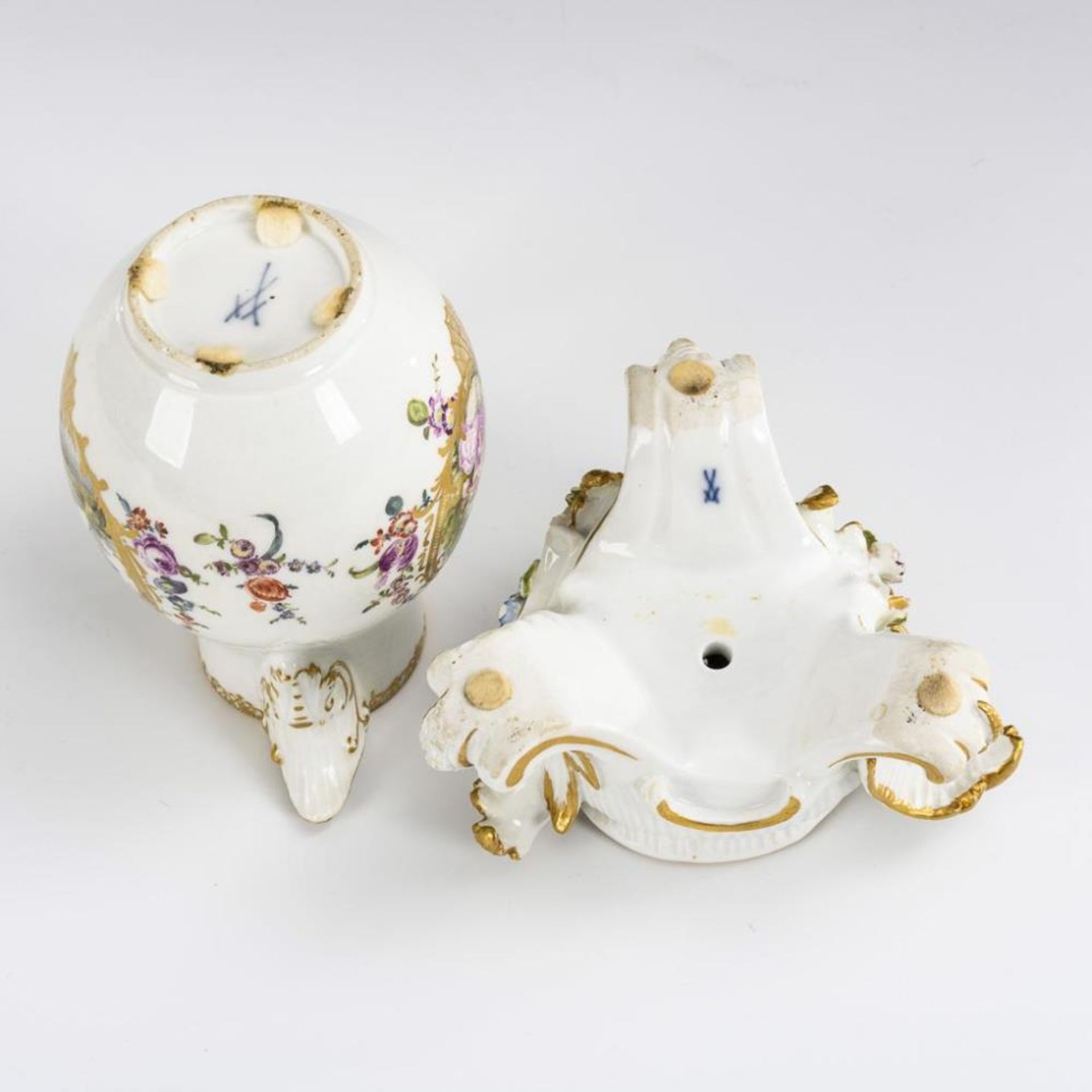 Barocker Sockel und Kännchen.  Meissen. - Bild 5 aus 5