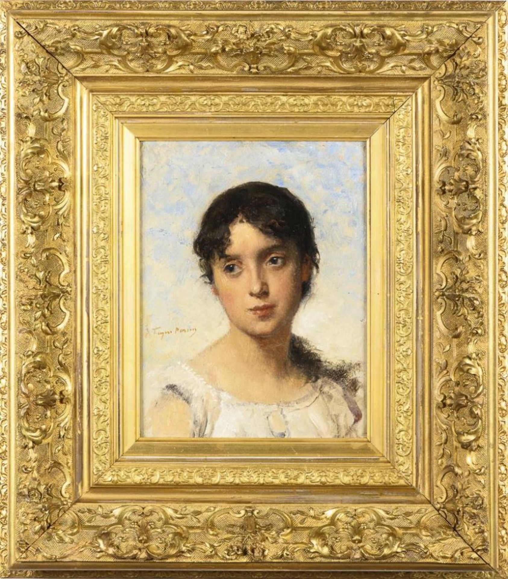 FEYEN-PERRIN, François Nicolas Auguste (1826 Bey-sur-Seille - 1888 Paris). Mädchenbildnis.