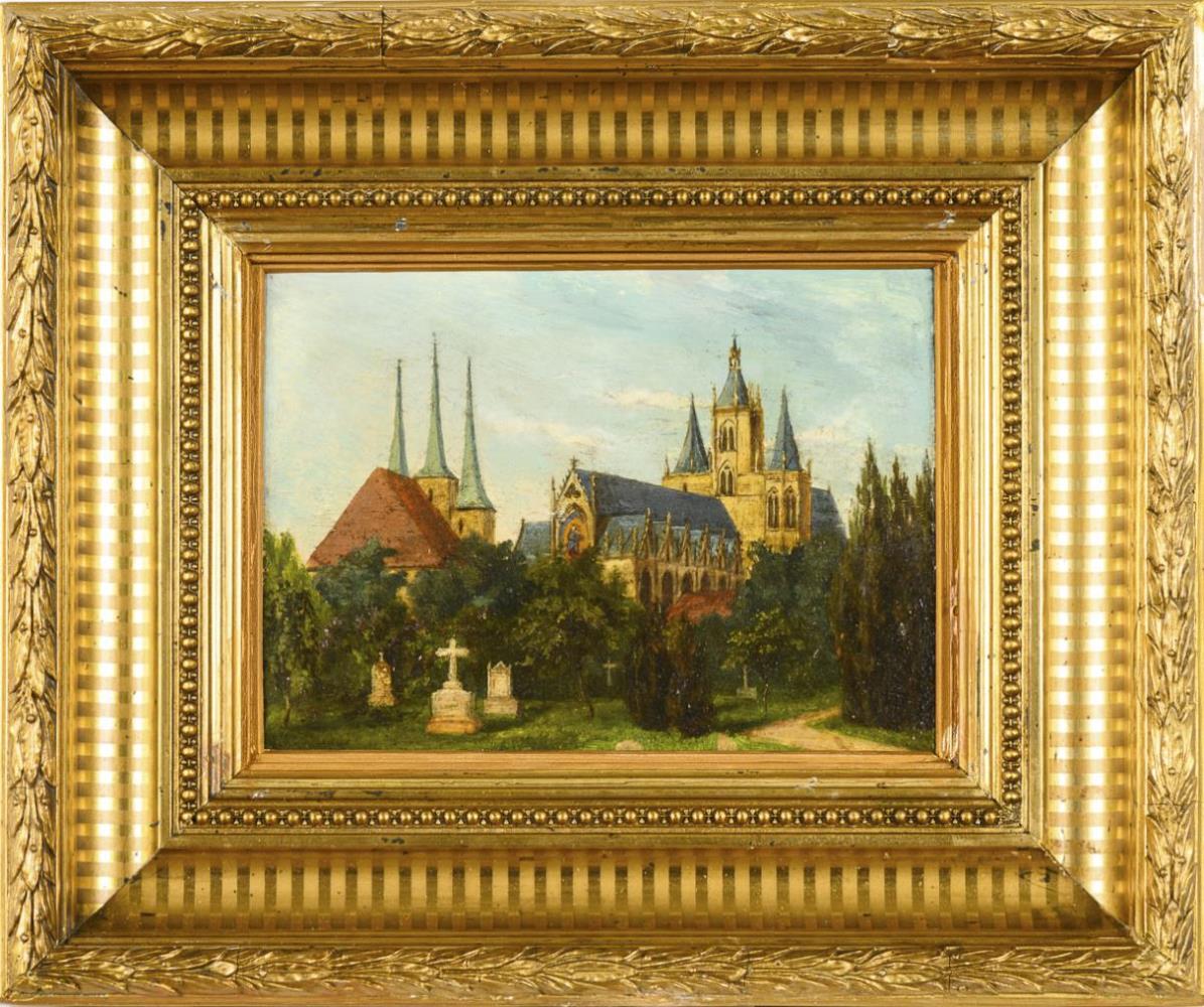 Erfurt um 1860: Severikirche und Dom von Südwesten. - Image 3 of 3