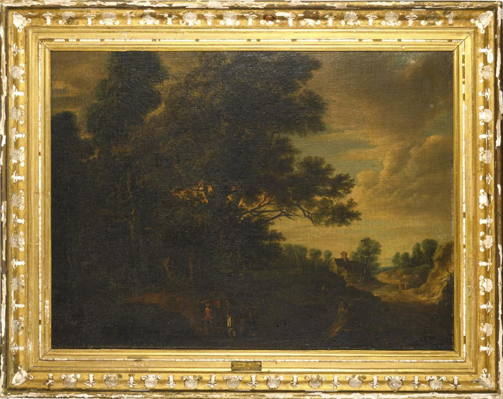 UDEN, Lucas van zugeschrieben oder Umkreis. "Waldlandschaft mit Staffage" . - Image 3 of 4