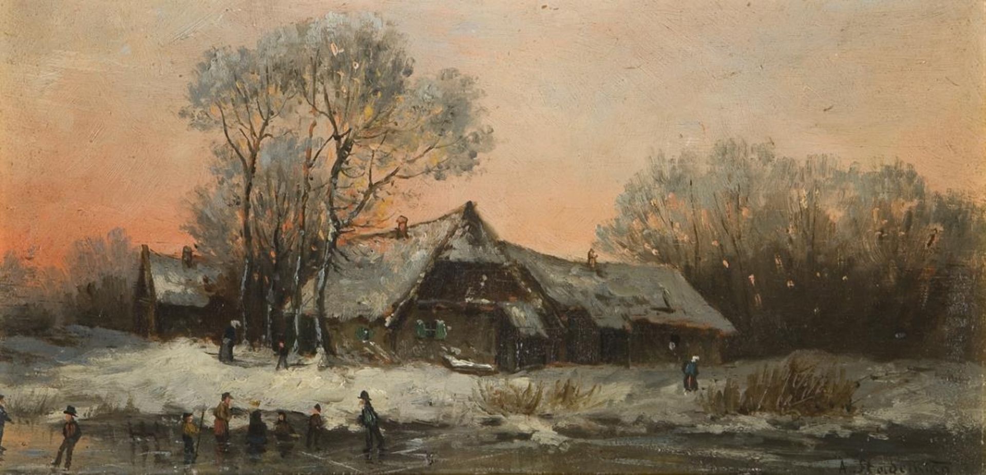 STADEMANN, Adolf (1824 München - 1895 München). Stimmungsvolle Winterlandschaft.