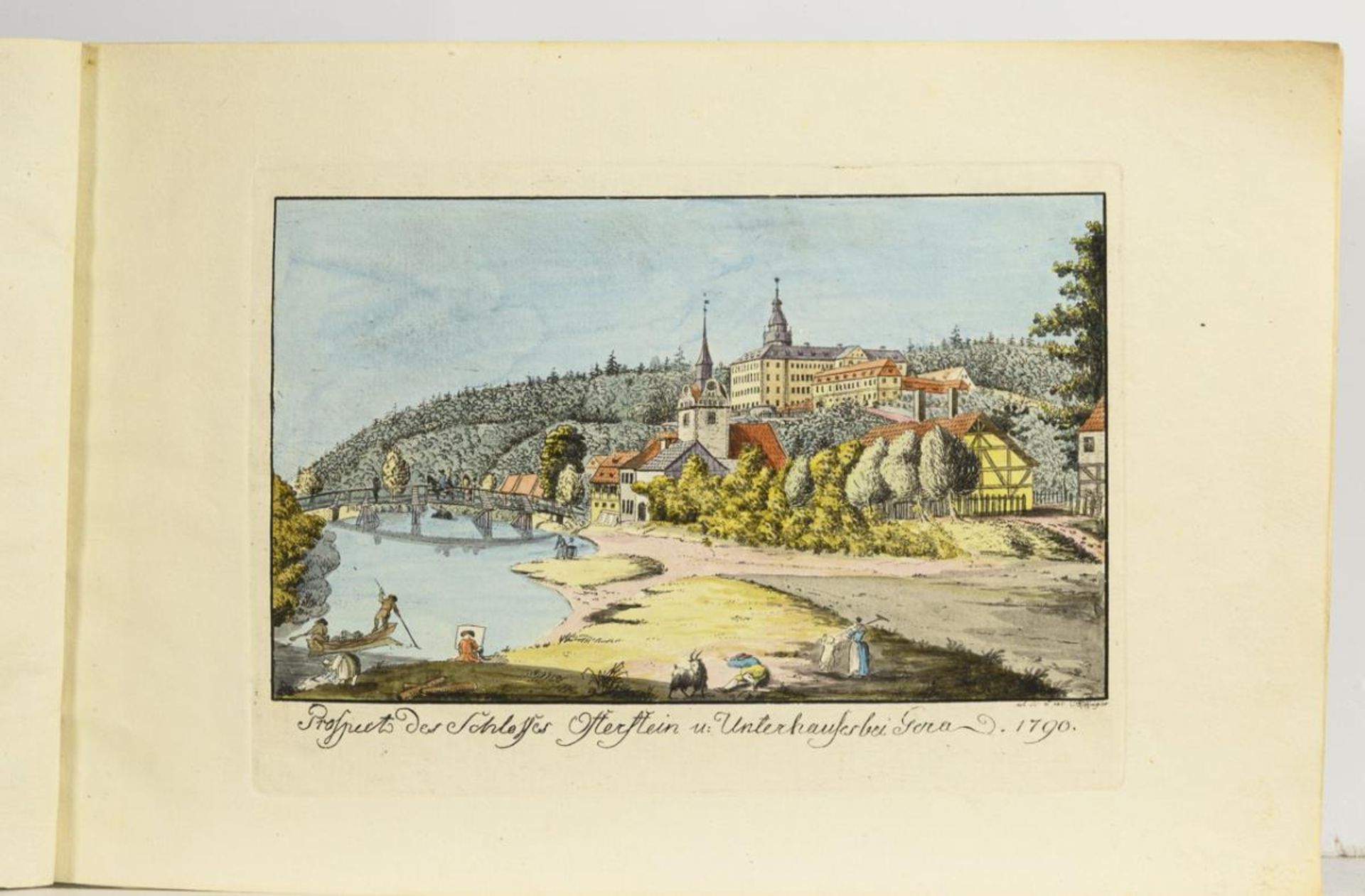 RÜGER, Carl Gottlob (1761 Annaberg - 1799 Kamsdorf). Heft mit "Ansichten von Gera und Umgebung". - Image 2 of 5