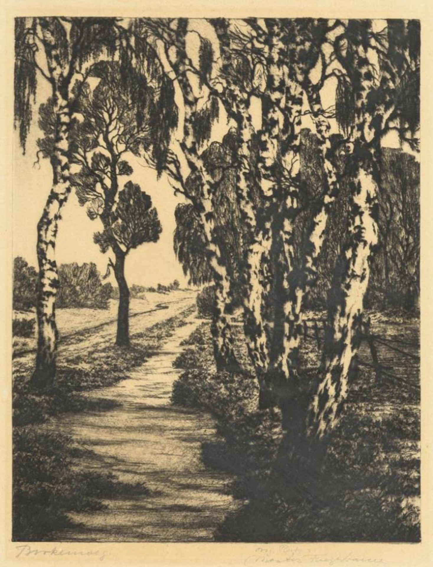 FLIEGERBAUER, Max (1874 Etzelbach - 1952 Rudolstadt). "Birkenweg".