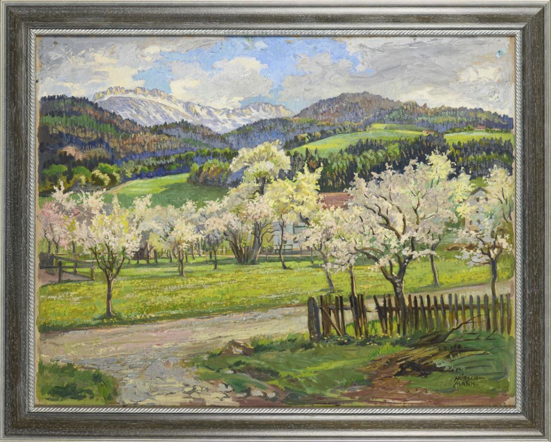 HÜBSCHMANN, Karl (1878 Erfurt - 1955 Dresden). Blühende Obstbäume im Frühling. - Image 2 of 3